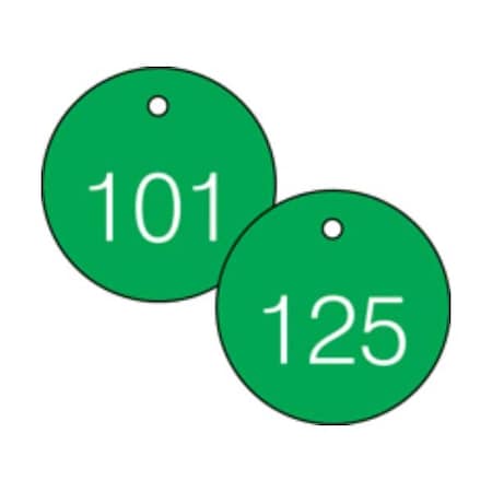 Accuform Engraved Numbered Tags, HS-Laminate, 2-3/4 in W, 25 PK TDG365GN